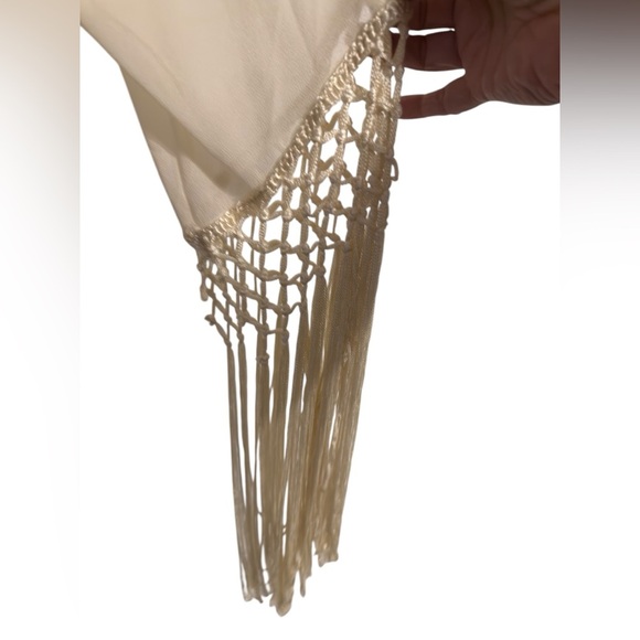 🌹ROPER CREAM FRINGED SLEEVES KIMONO - Picture 3 of 6